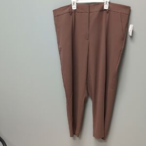Petite Size 22 Reitmans Brown Ankle Cropped Pant With Pockets